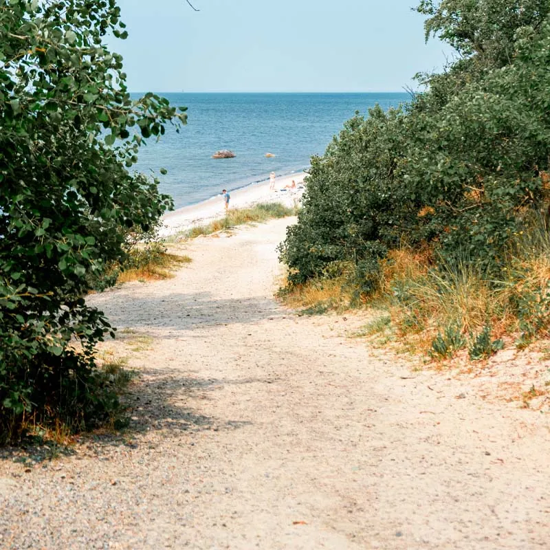 Sandet er hvidt og bølgen blå på Antoinette strand